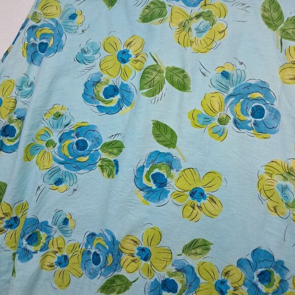 Vintage Liz Claiborne Skirt Women's 14 Blue Linen Blend‎ Floral A Line Spring - Picture 8 of 12
